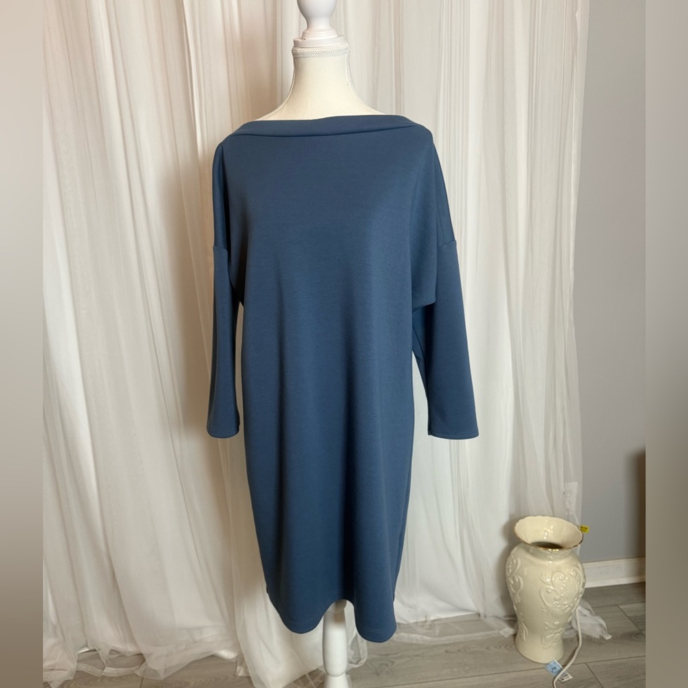 For Cynthia Long Sleeve Blue Dress